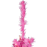 4ft. Pre-Lit Medium Pink Pine Artificial Christmas Tree, Clear Lights