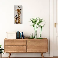 Stupell Industries Giraffe Jungle Animal Portrait Perched Birds Canvas Wall Art