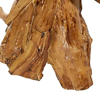 Brown Teak Wood Natural Horse Sculpture 23" x 25" x 10"