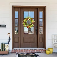 26" Poppy & Eucalyptus Spring Wreath