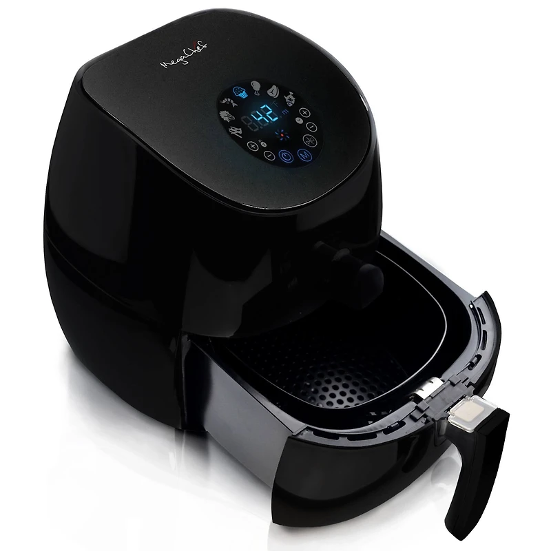 MegaChef 3.5qt. Sleek Black Airfryer & Multicooker With 7 Pre-programmed Settings