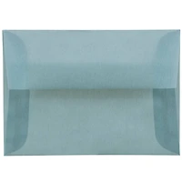 JAM Paper A1 Ocean Blue Translucent Vellum Invitation Envelopes 25ct.