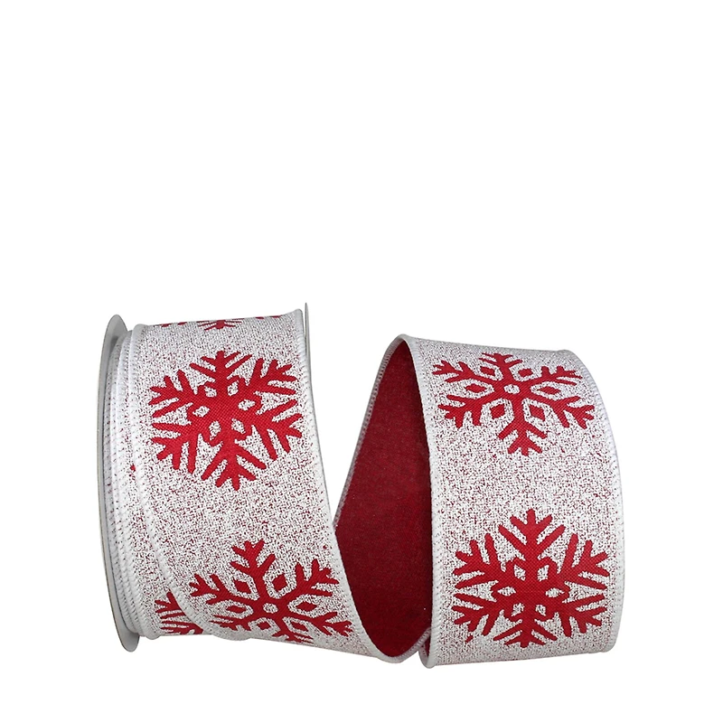 JAM Paper 2.5" x 10yd. Wired Snowflake Drifts Ribbon