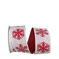 JAM Paper 2.5" x 10yd. Wired Snowflake Drifts Ribbon