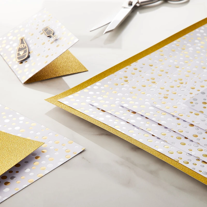 Silver & Gold Dot Cardstock Paper by Recollections™, 12" x 12"