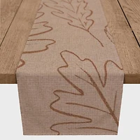 90" Dusty Rose Large Leaf Pattern Cotton Twill Runner