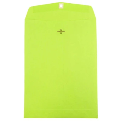 JAM Paper 9" x 12" Ultra Lime Green Clasp Closure Catalog Envelopes, 100ct.