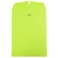 JAM Paper 9" x 12" Ultra Lime Green Clasp Closure Catalog Envelopes, 100ct.