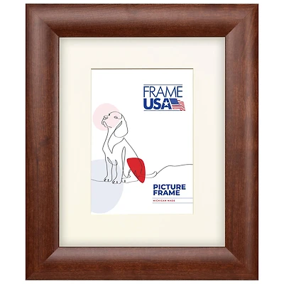 Frame USA Corporate Rounded Canadian Walnut Single Image Picture Frame with Mat