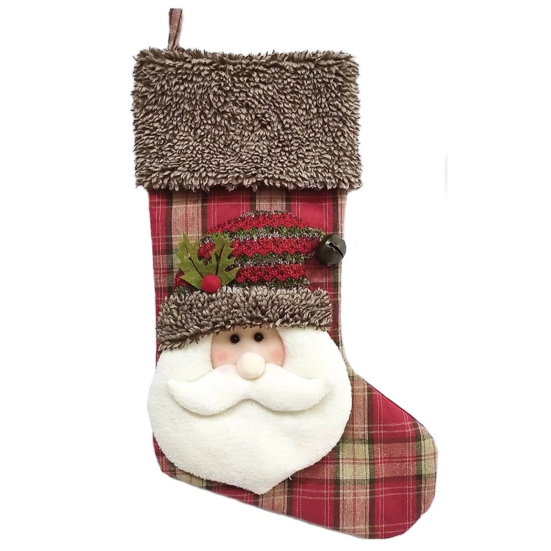 Santa's Workshop 19" Plaid Santa Pal Stocking