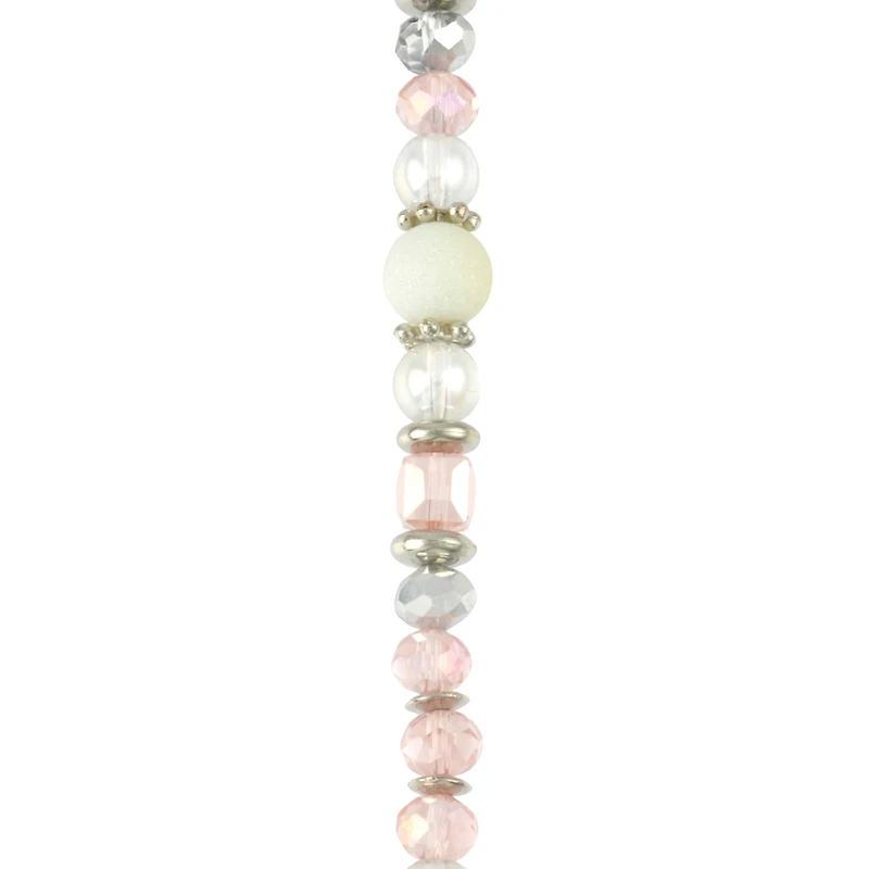 Pink & White Glass Round Beads Mix by Bead Landing™