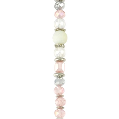 Pink & White Glass Round Beads Mix by Bead Landing™