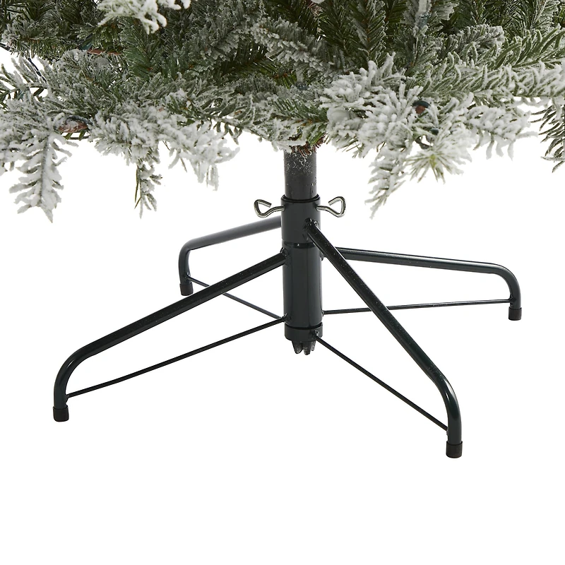 7.5ft. Pre-Lit Slim Flocked Nova Scotia Spruce Artificial Christmas Tree with Warm White LED Lights