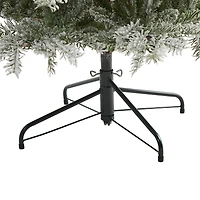 7.5ft. Pre-Lit Slim Flocked Nova Scotia Spruce Artificial Christmas Tree with Warm White LED Lights