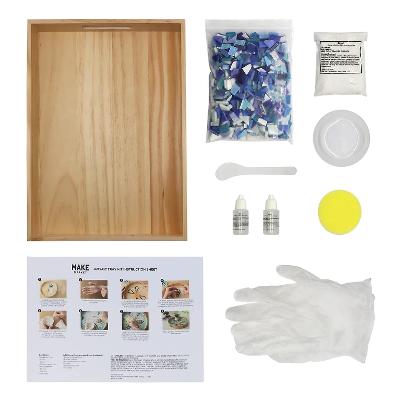10" x 14" Blue Wave Mosaic Tray Kit by Make Market®