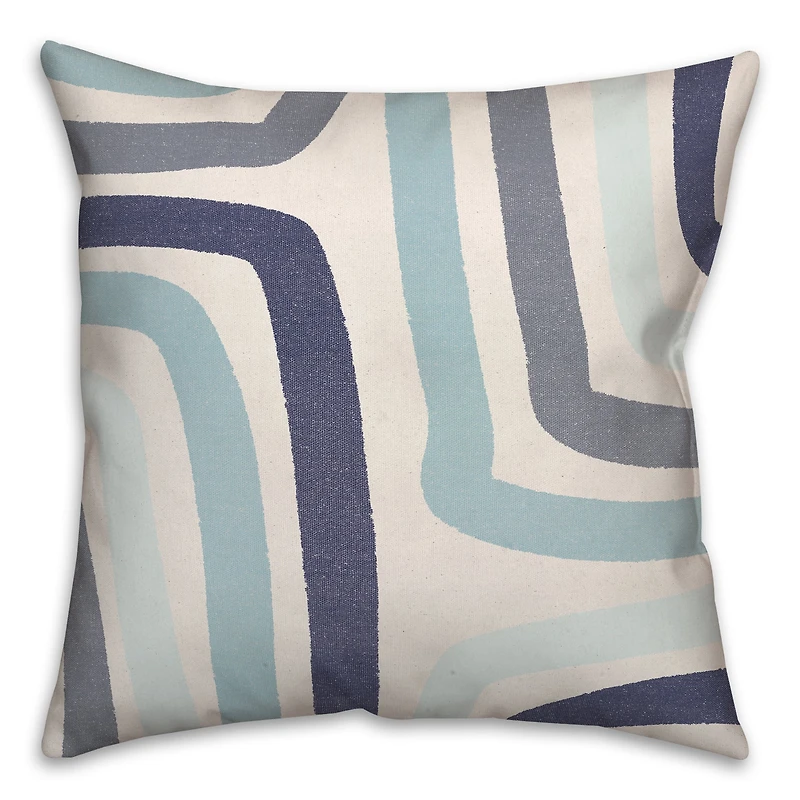 Abstract Blue Stripes Throw Pillow