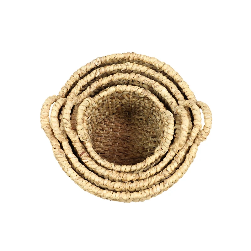 Brown Seagrass Coastal Storage Basket Set