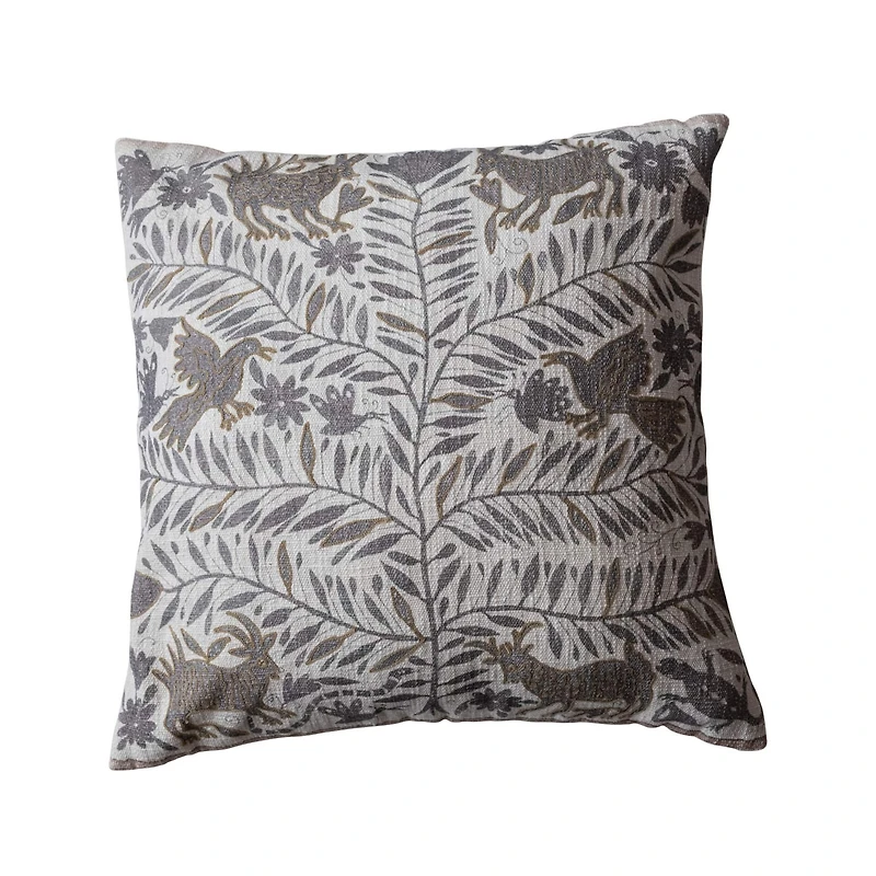 Hello Honey® 24" Gray & Brown Otomi Print Throw Pillow