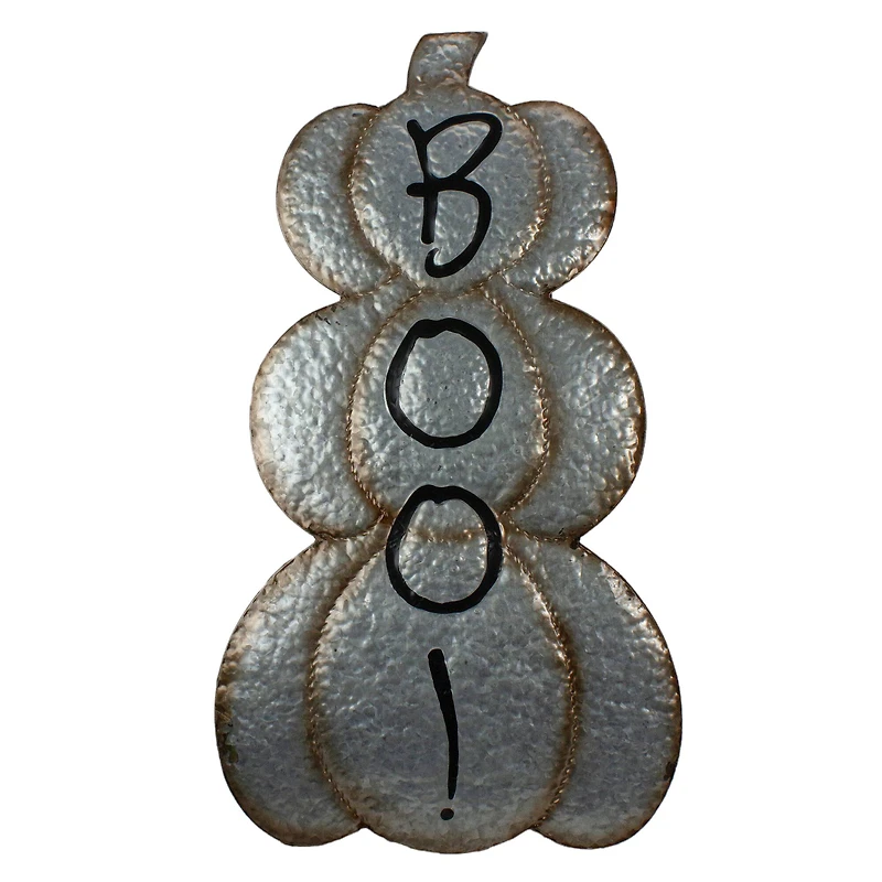 28' Silver & Brown Metal Pumpkin Halloween Decoration