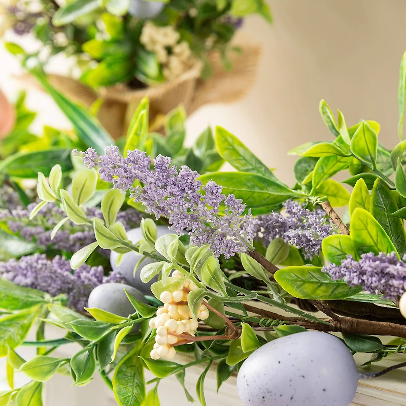 Glitzhome® 72" Easter Egg & Lavender Garland