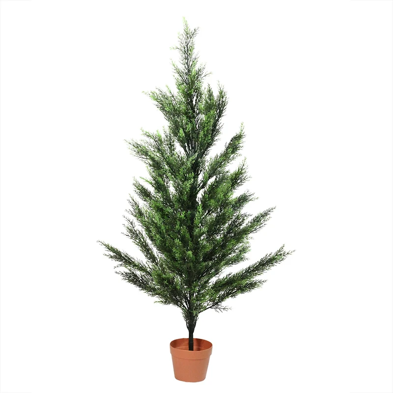54" Two Tone Green Artificial Potted Cypress Tree
