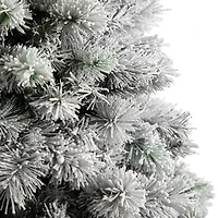 6ft. Pre-Lit Flocked Oregon Pine Artificial Christmas Tree, Clear Lights