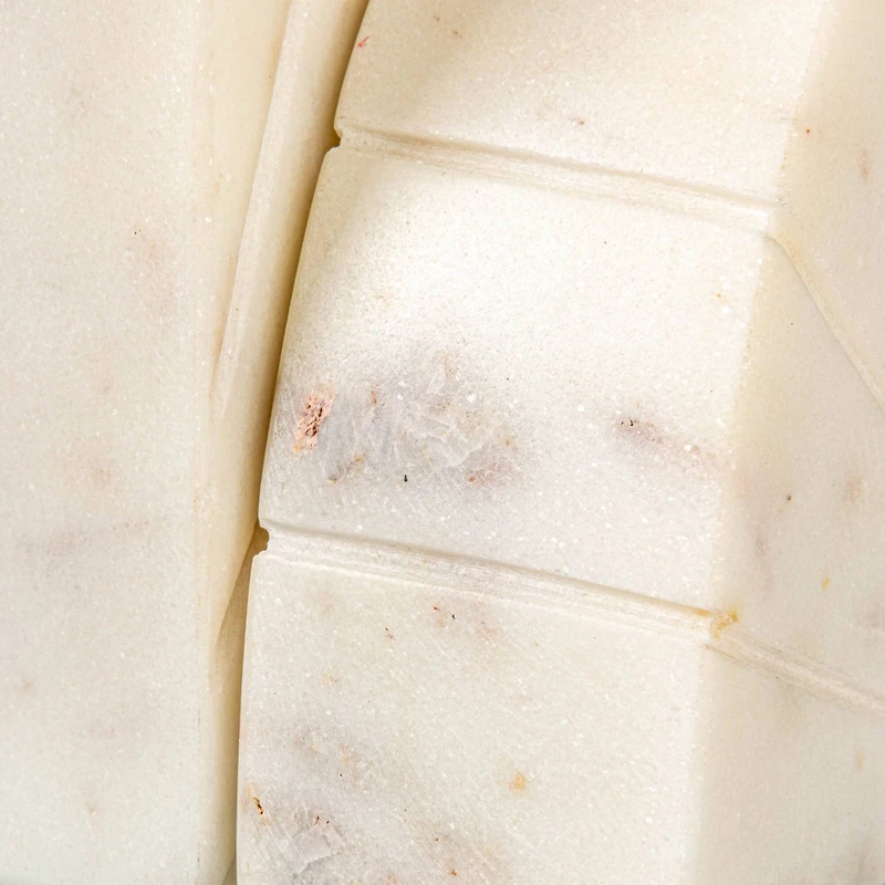 Hello Honey® 6" White Modern Arched Semicircle Marble Bookend Set