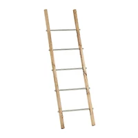 59" Brown Stainless Steel Contemporary Ladder