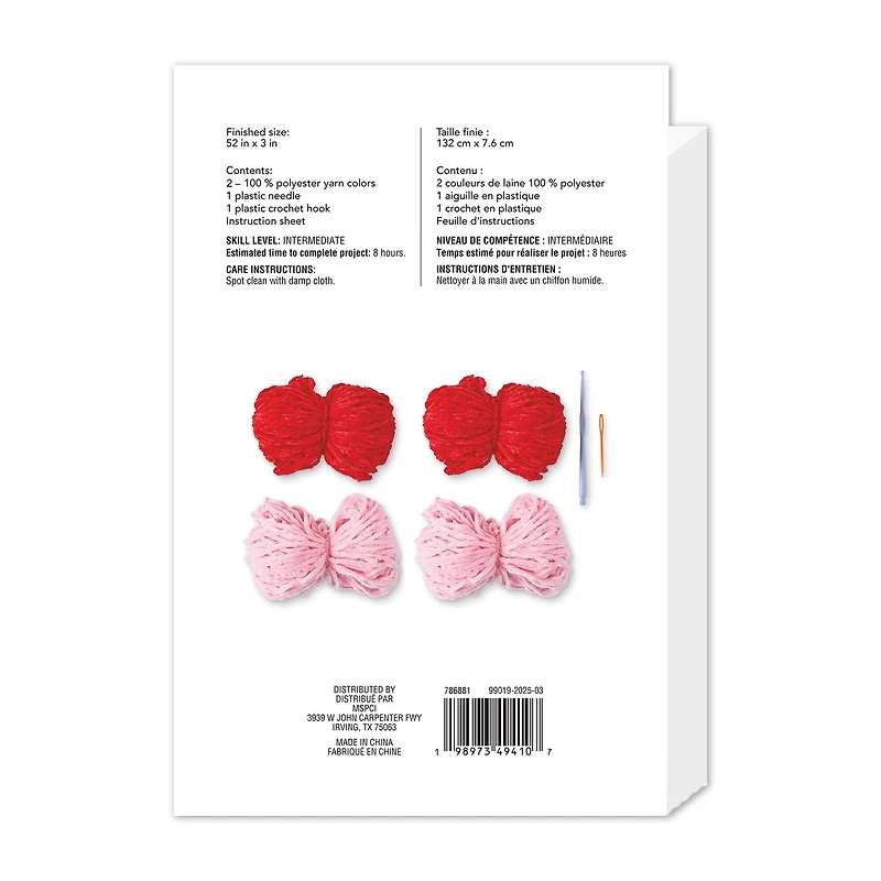 Intermediate Pink & Red Bow Garland Amigurumi Crochet Ornament Kit by Loops & Threads®