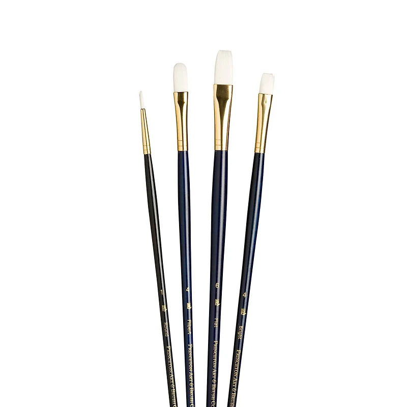 Princeton™ RealValue™ White Synthetic Taklon 4 Piece Brush Set