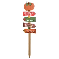 Glitzhome® 41.75" Fall Wooden Pumpkin Patch Yard Stake