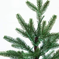 1.5ft. Pre-Lit Artificial Mini Christmas Tree in Basket with 20 Warm White LED Lights