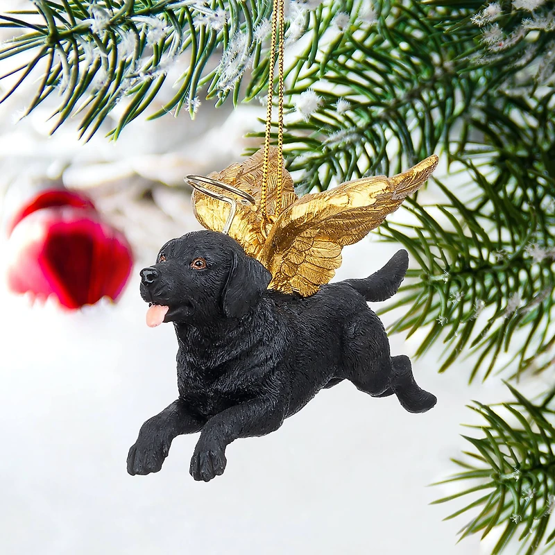Design Toscano Honor the Pooch Black Lab Holiday Dog Angel Ornament