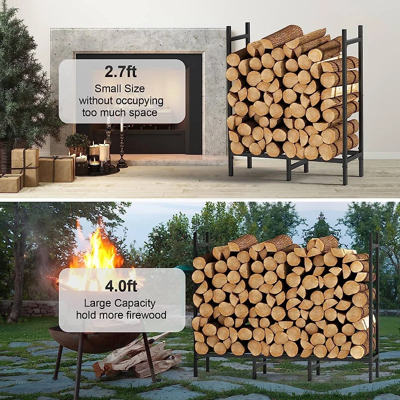 NEX™ 4ft. Outdoor Metal Firewood Storage Rack