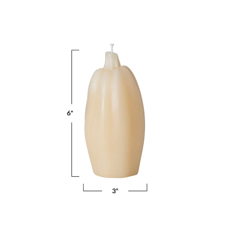 Hello Honey 6" Cream Unscented Squash Shaped Candle