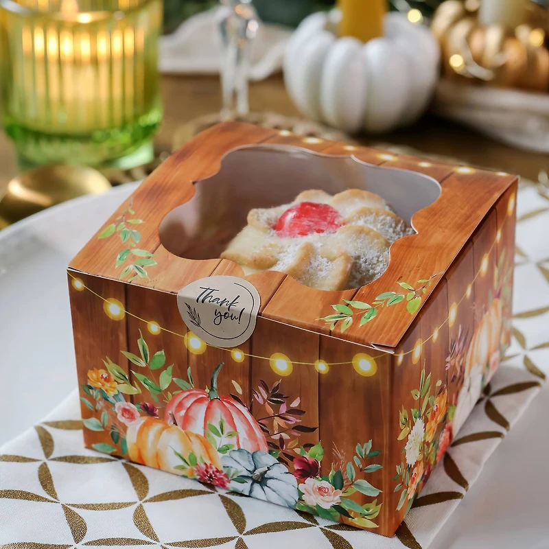 Kate Aspen Fall Cookie Boxes with Window & Seal Stickers, 30ct.