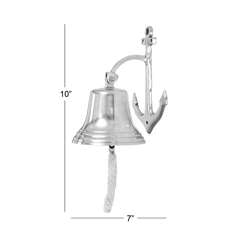 Silver Aluminum Coastal Wall Decor, 10", 7"