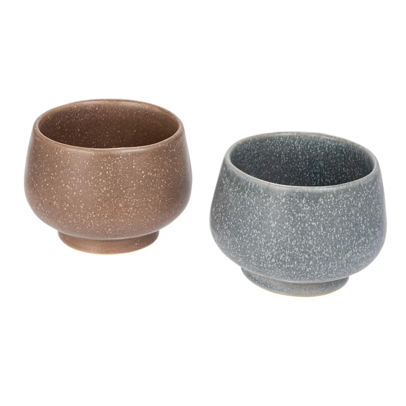 Hello Honey® 3" Brown & Gray Stoneware Bowl Set