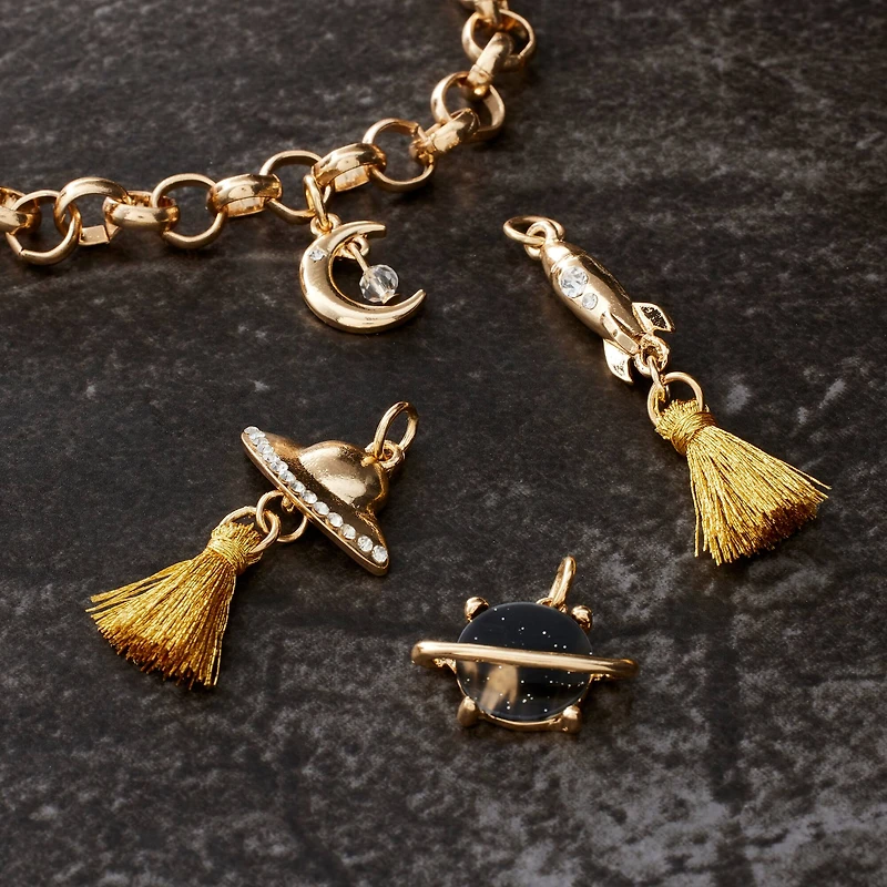 Gold Metal Outer Space Charm Mix by Bead Landing™