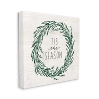 Stupell Industries Tis The Season Holiday Wreath Canvas Wall Art