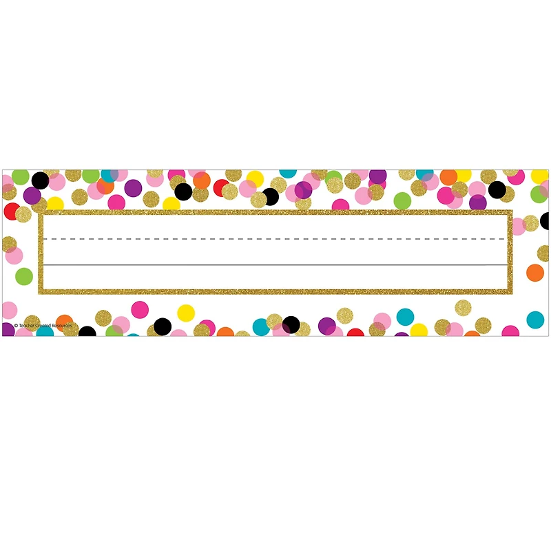 Teacher Created Resources Confetti Name Plates, 6 Packs of 36