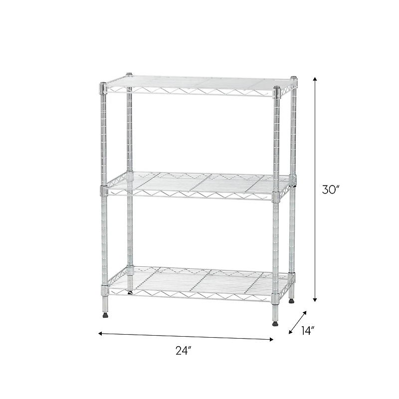 Iris® 30" Silver 3-Tier Wire Rack Shelf