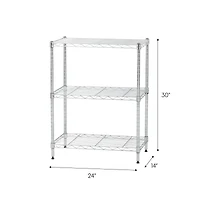 Iris® 30" Silver 3-Tier Wire Rack Shelf