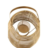 Gold Iron Modern Candle Holder Lantern, 16" x 9" x 9"