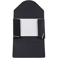 JAM Paper Black Chipboard Business Card Holder Case with Round Flap