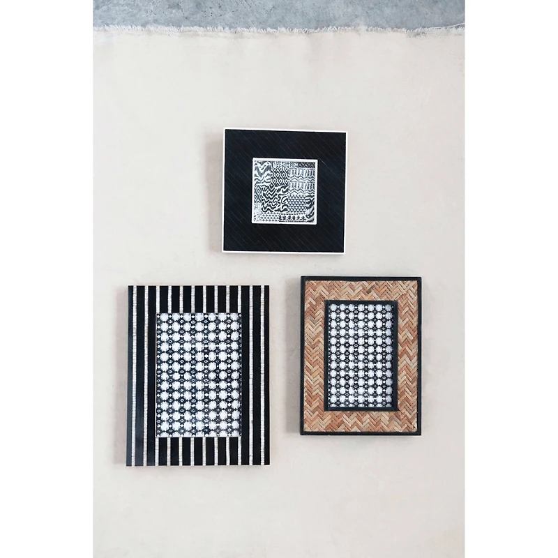 Hello Honey® Black Diagonal Inlay 7" x 7" Photo Frame