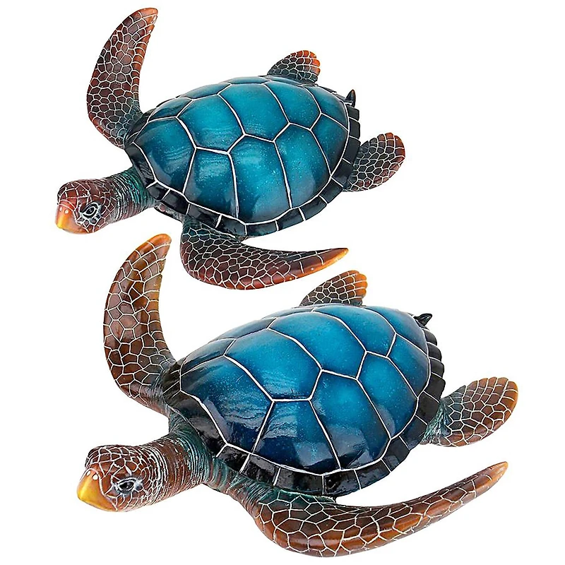 Design Toscano 12" Blue Sea Turtle Statues, 2ct.