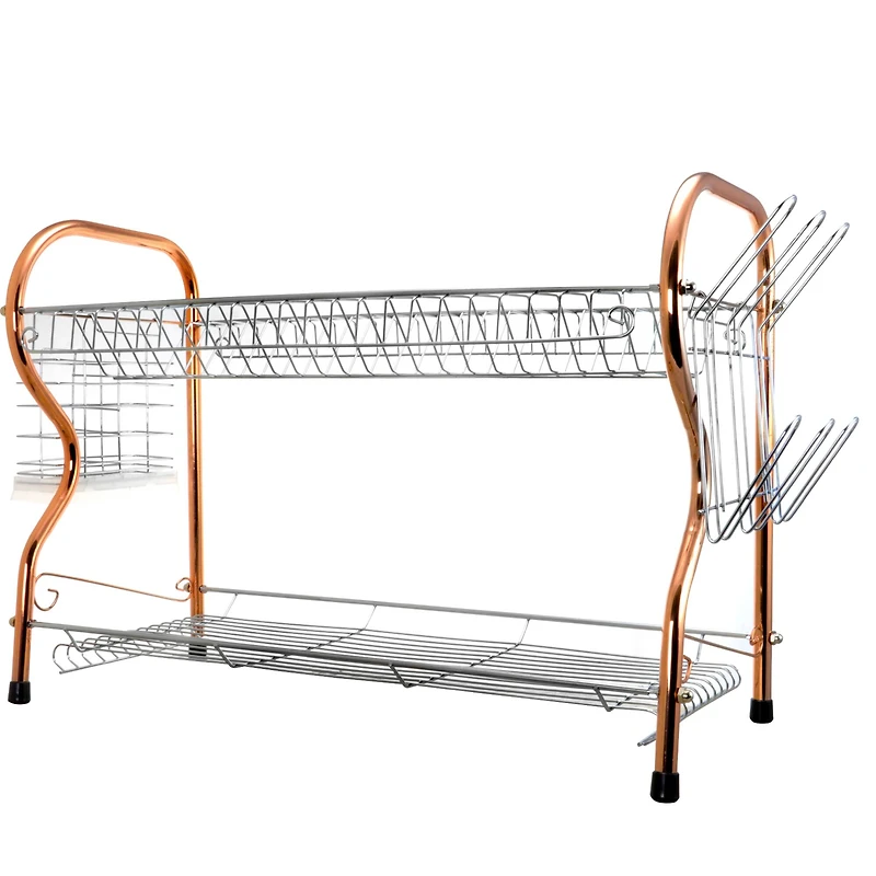 Better Chef 22" Chrome-Plated & Copper 2-Tier Dish Rack