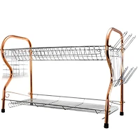 Better Chef 22" Chrome-Plated & Copper 2-Tier Dish Rack