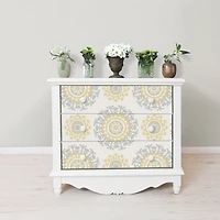 NuWallpaper Gray & Yellow Suzani Peel & Stick Wallpaper